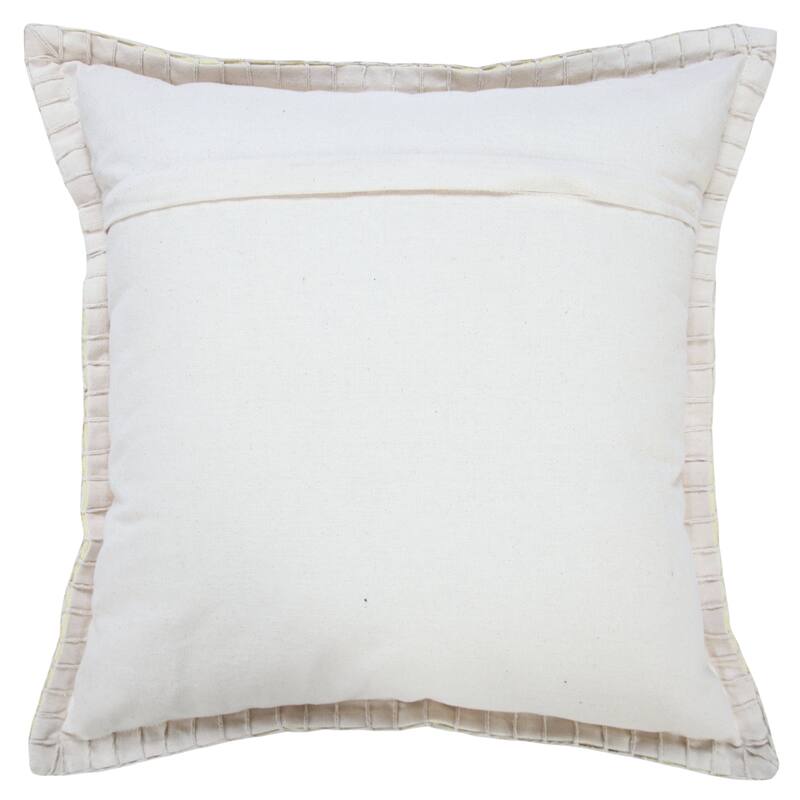 Handwoven Solid Square Throw Pillow Cover with Flanged Border - 20" - Yellow