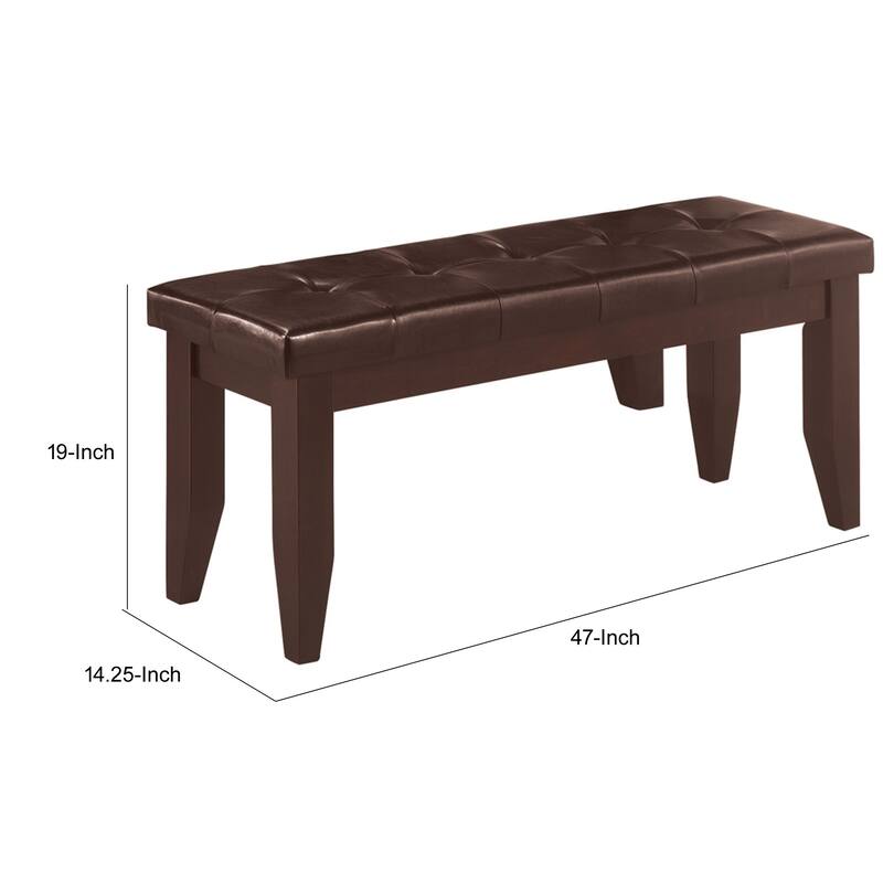 Comfy Wooden Dining Bench, Cappuccino Brown