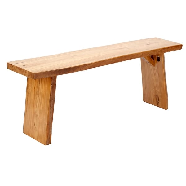 slide 2 of 9, Dining Bench Live Edge Rustic Solid Wood Bench 3.9' Long
