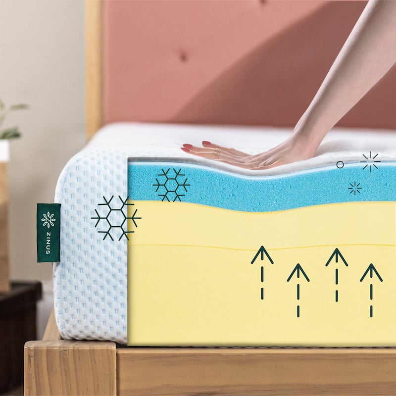 Priage by Zinus 12-inch Green Tea Gel Memory Foam Mattress