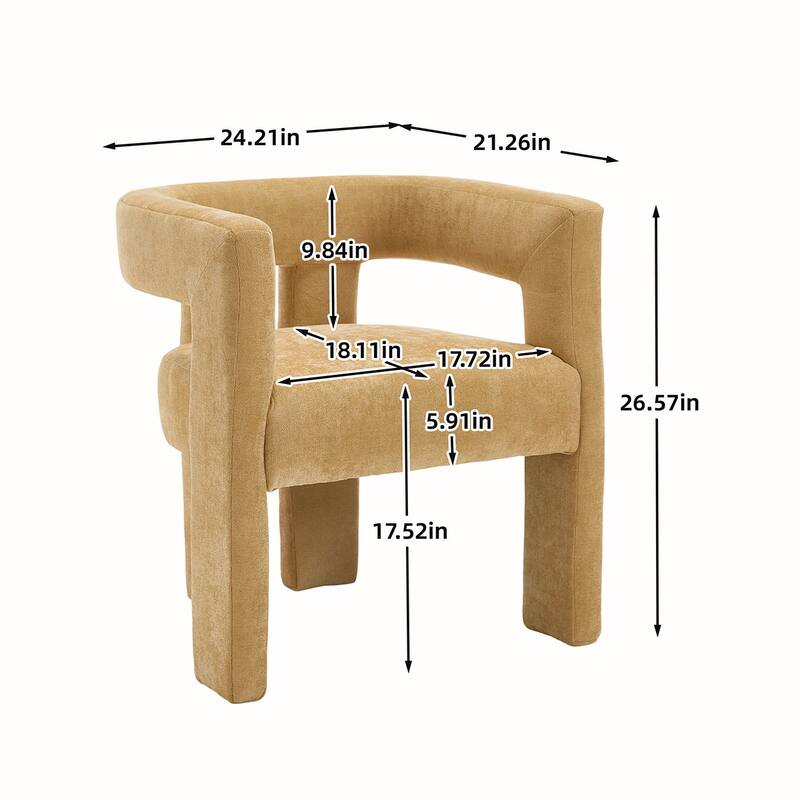 2PCS Barrel Chenille Side Chair