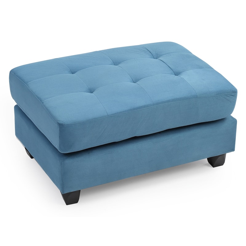 Upholstered Tufted Ottoman - 38" - Blue
