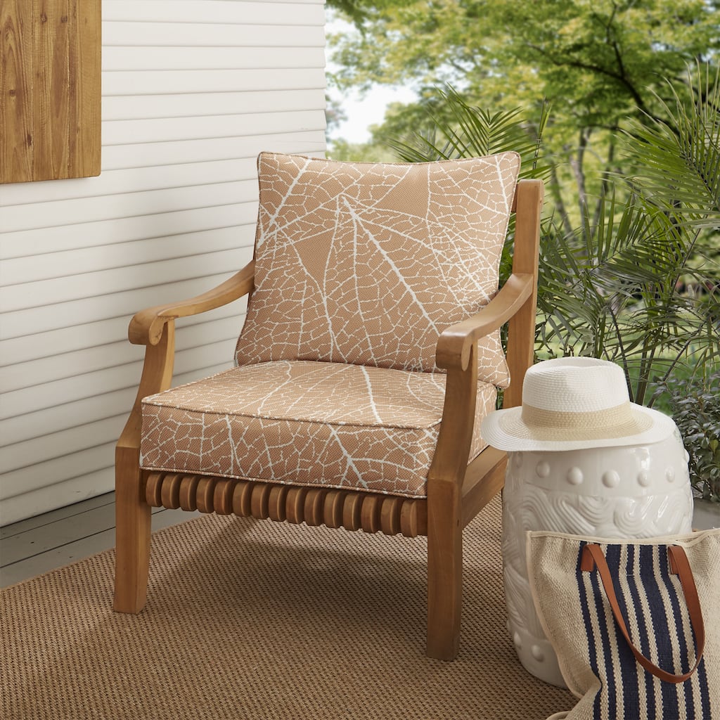 Sorra Home Outdura Laurel Sorbet Indoor/Outdoor Corded Deep Seating Pillow and Cushion Chair Set