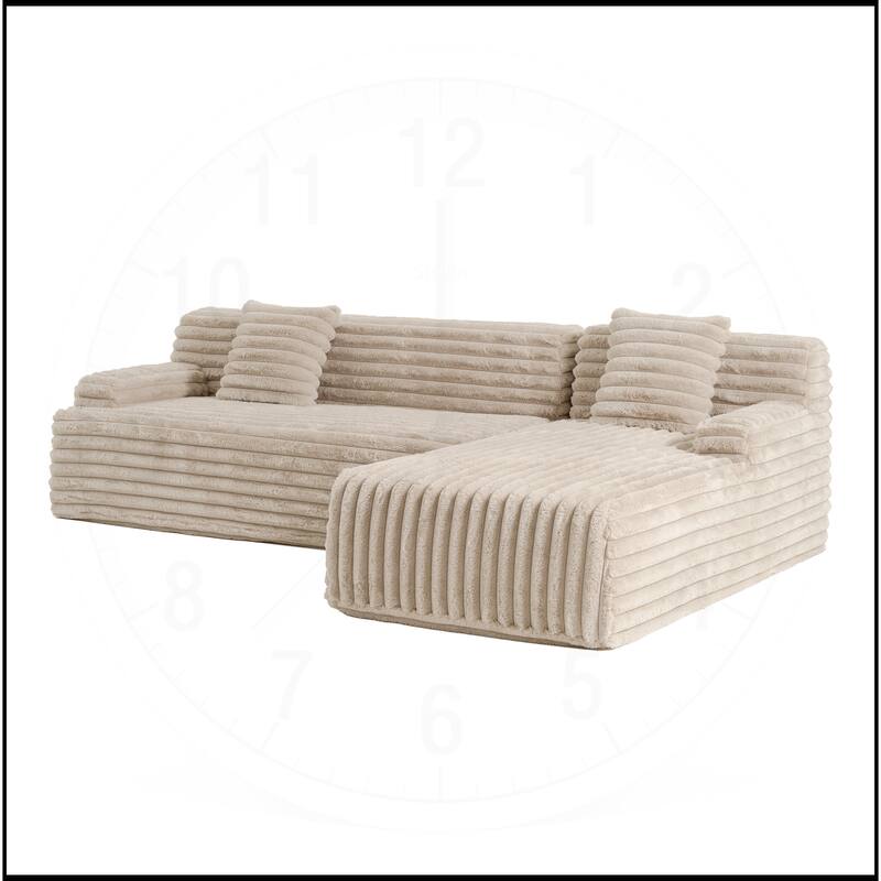 110" Cloud Sectional Sofa Upholstered Free-combined