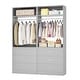 preview thumbnail 10 of 76, Kyrvo Freestanding Closet System with 3 Wooden Drawers ＆ Hanging Rod ＆ Storage Shelf, Modular Walk-in Closet Organizer Wardrobe
