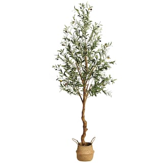 Artificial Olive Tree 6FT(72in) Tall Faux Silk Olive Trees - 6x6x72in