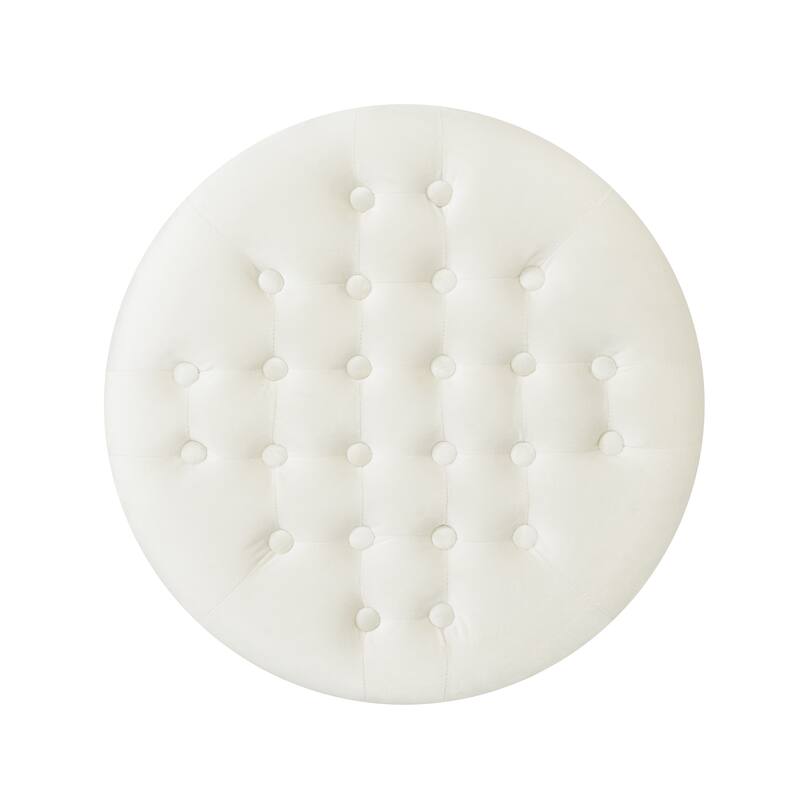 Anmytek Velvet Round Ottoman Plush Footrest Seat Home Decor