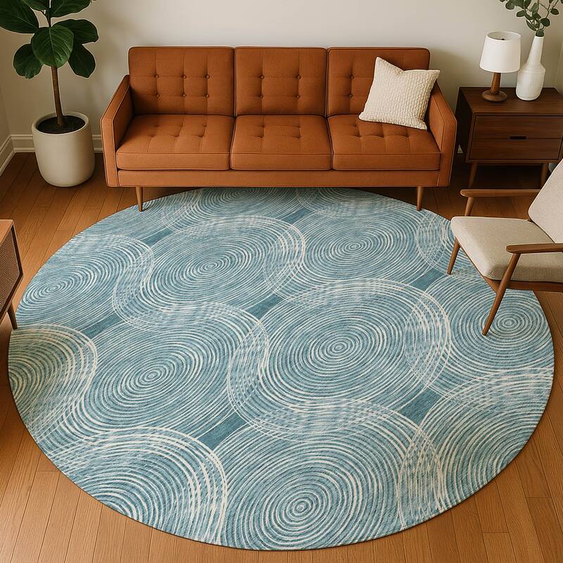 Machine Washable Indoor/ Outdoor Modern Pune Chantille Rug