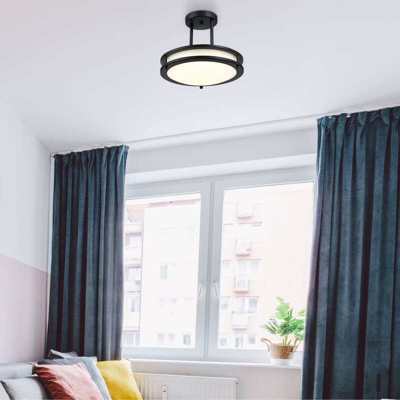 Westinghouse 6136600 Lauderdale 12" Wide LED Semi-Flush Bowl Ceiling