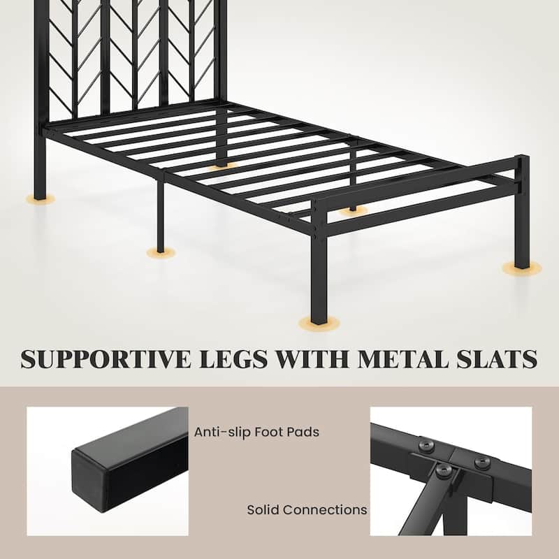 Twin/Full/Queen Size Platform Bed Bed Frame w/ Headboard