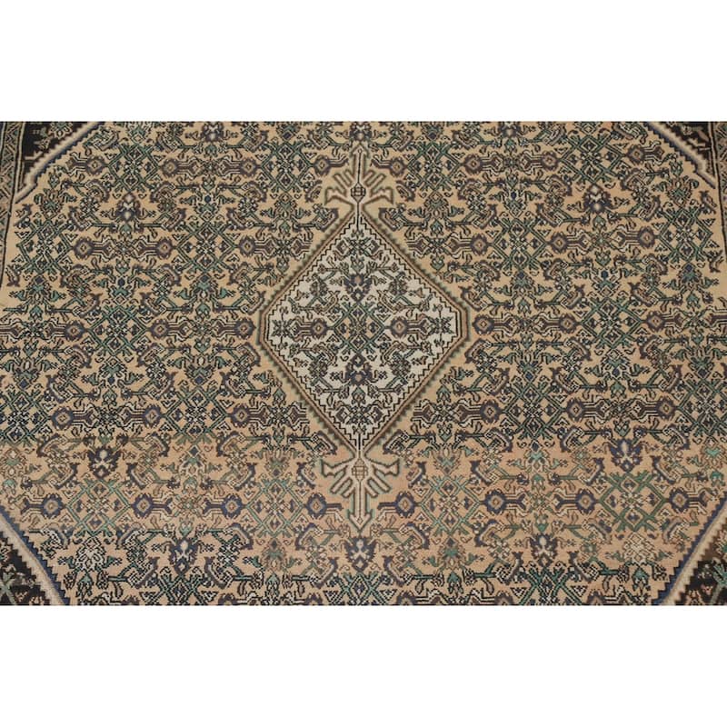 Hand Knotted Oriental 100% Wool Carpet Traditional Medallion Peach Hamedan Area Rug - 12' 11'' X 10' 0''