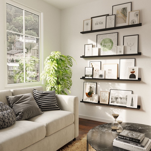 Wallniture Boston 46 Floating Shelves for Wall Picture Ledge Set of 4 On Sale Bed Bath Beyond 33454480