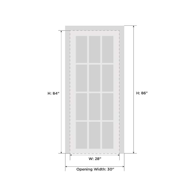 Interior Solid French Door / Mela 0733 Painted White / Single Regular Panel Frame Handle / Bathroom Bedroom Modern Doors