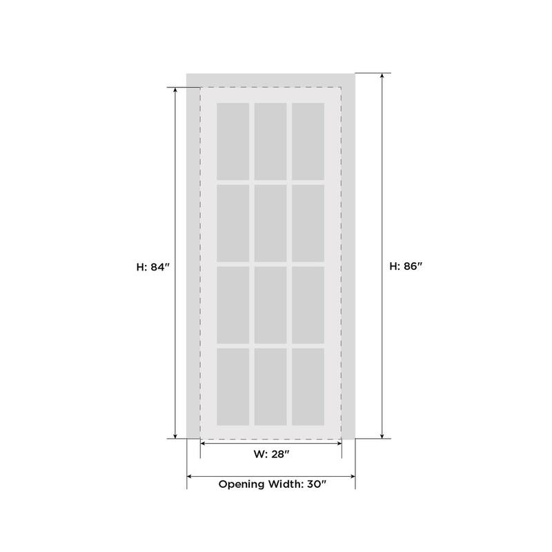 SartoDoors Veregio 7412 | Interior French Doors French Door | Solid Wood w/ Glass | Slab Only | 18x80, Antracite