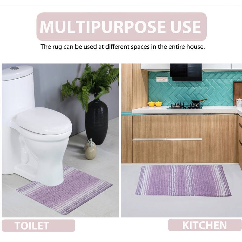 Gradiation Collection Absorbent Cotton Machine Washable Bath Rug