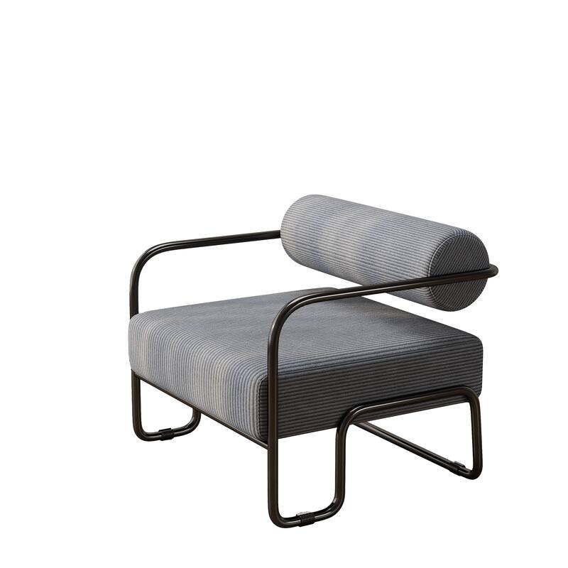 Living Room Iron Accent Chair,Corduroy Upholstered Arm Chair