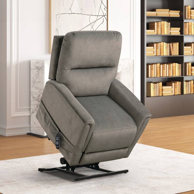 Furniture of America Mio Power Lift Assist Recliner with Massage, Heating and USB Port - Grey