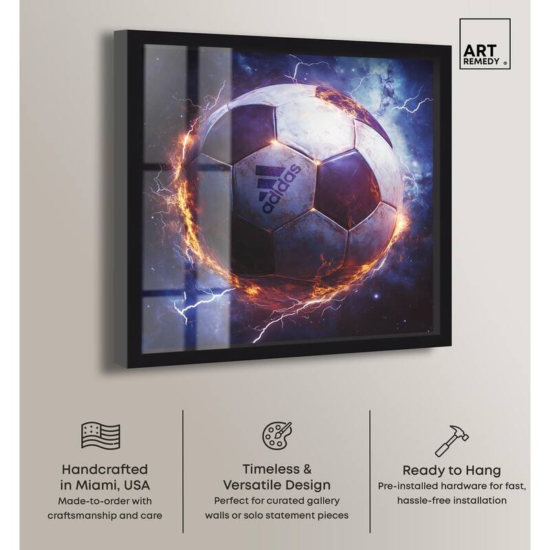 Electrify Soccer Ball Shadowbox by Art Remedy