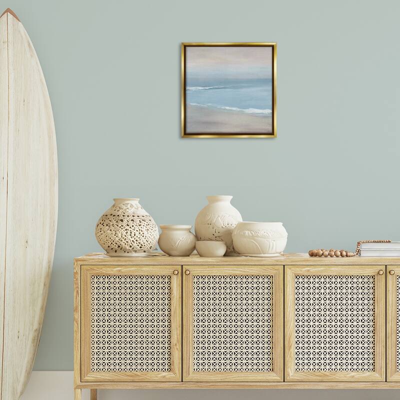 Stupell Coalescing Ocean & Shore Framed Floater Canvas Wall Art Design By Carol Robinson