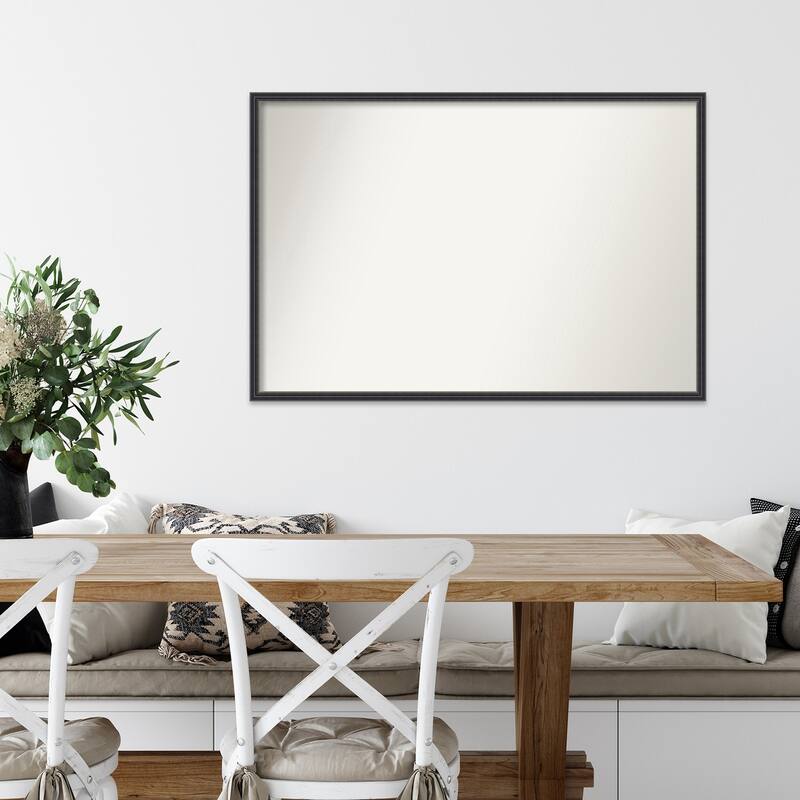 Stylish Black Narrow Non-Beveled Wood Framed Wall Mirror - Stylish Black Narrow