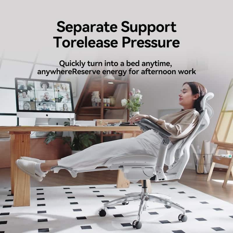 SIHOO C300 Computer Chair with Footrest, Gaming Chair with Soft 4D Armrests, Dynamic Lumbar Support and Swivel Office Chair