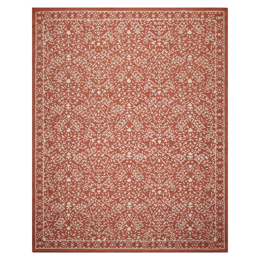 Multi Size 5'x8' Sage Wool Hand Hooked Transitional Rug with All Over