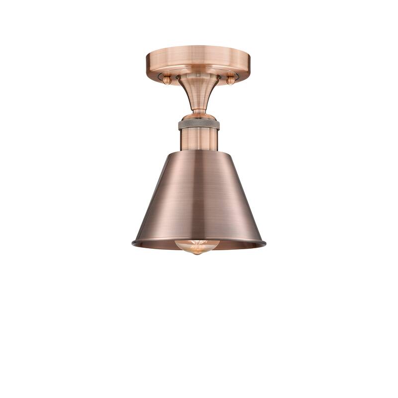 Innovations Lighting Smithfield - 1 Light 7" Semi-Flush Mount - Antique Copper
