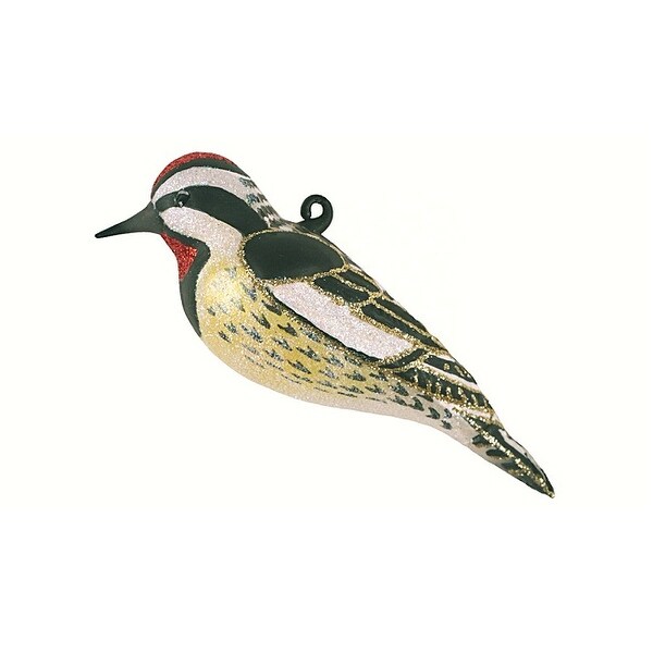 4.75" Green and Yellow Bellied Sapsucker Hanging Glass Ornament - N/A