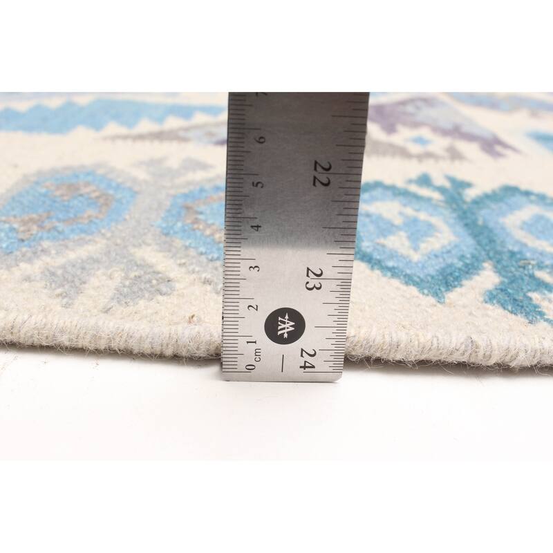 ECARPETGALLERY Flat-Weave Ankara FW Sky Blue Wool Kilim - 5'5 x 7'7