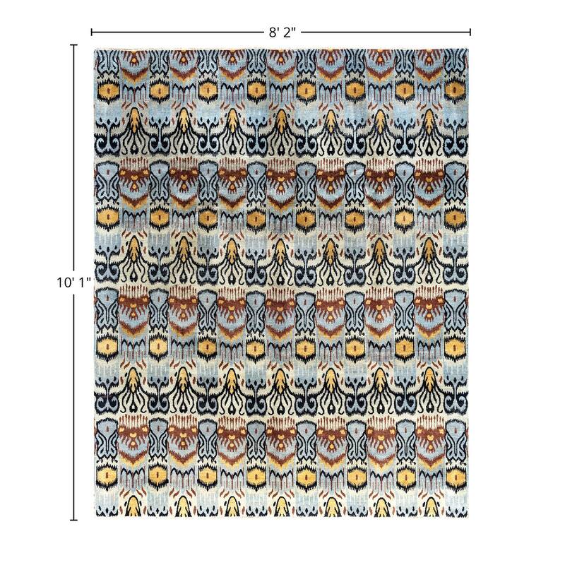 Ikat One-of-a-Kind Hand-Knotted Area Rug - Beige, 8' 2" x 10' 1" - 8' 2" x 10' 1"