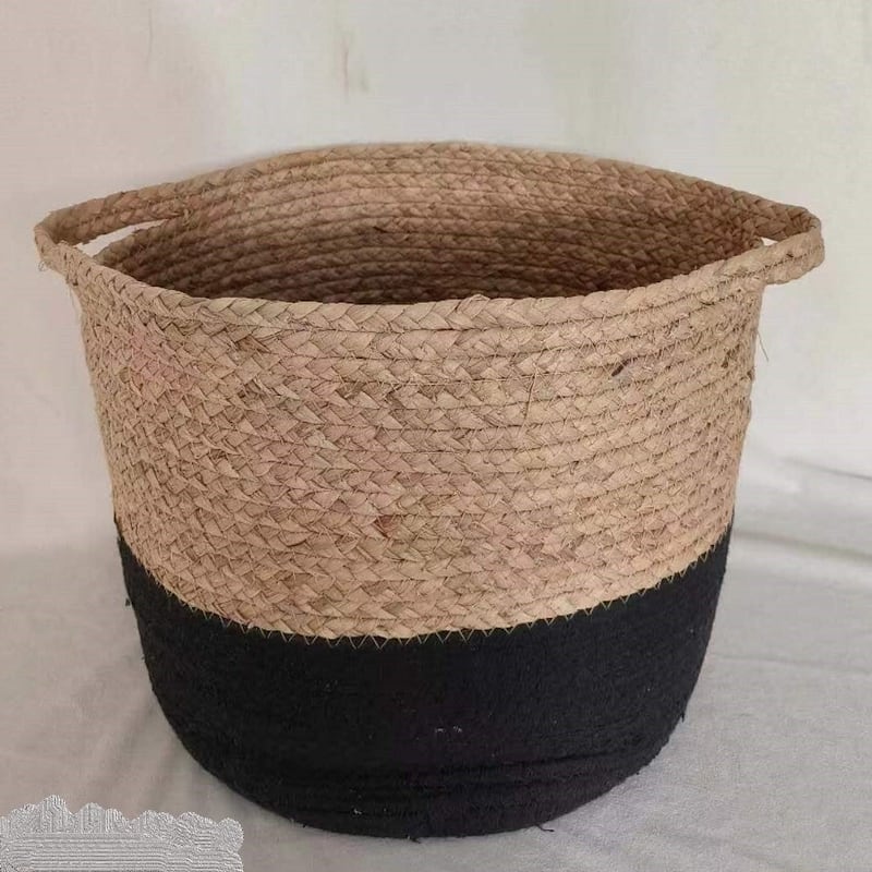 Brown And Black Handled Basket
