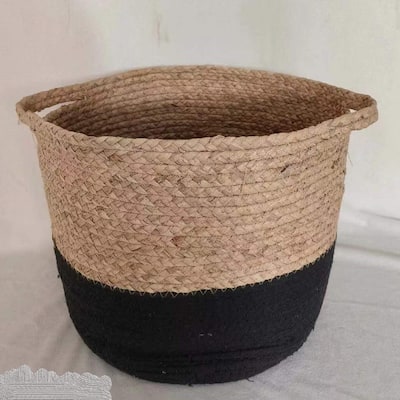 Brown And Black Handled Basket