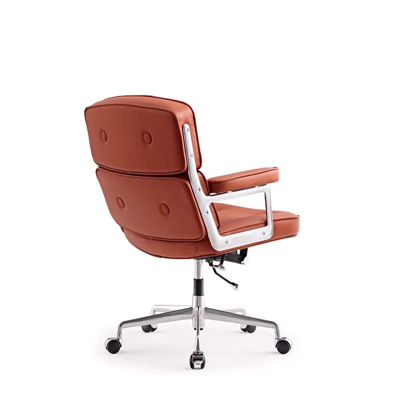 Lobby Lumbar Support Height Adjustable Leather Ergonomic Office Chair