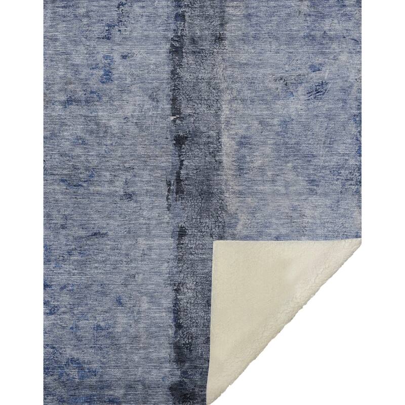 Premium Machine Washable Modern Contemporary Sherpa Throw Blanket