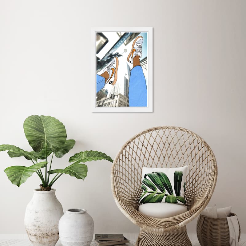 Wynwood Studio Prints Fashion and Glam Many Steps Blue and Modern & Contemporary Wall Art Canvas Print - White