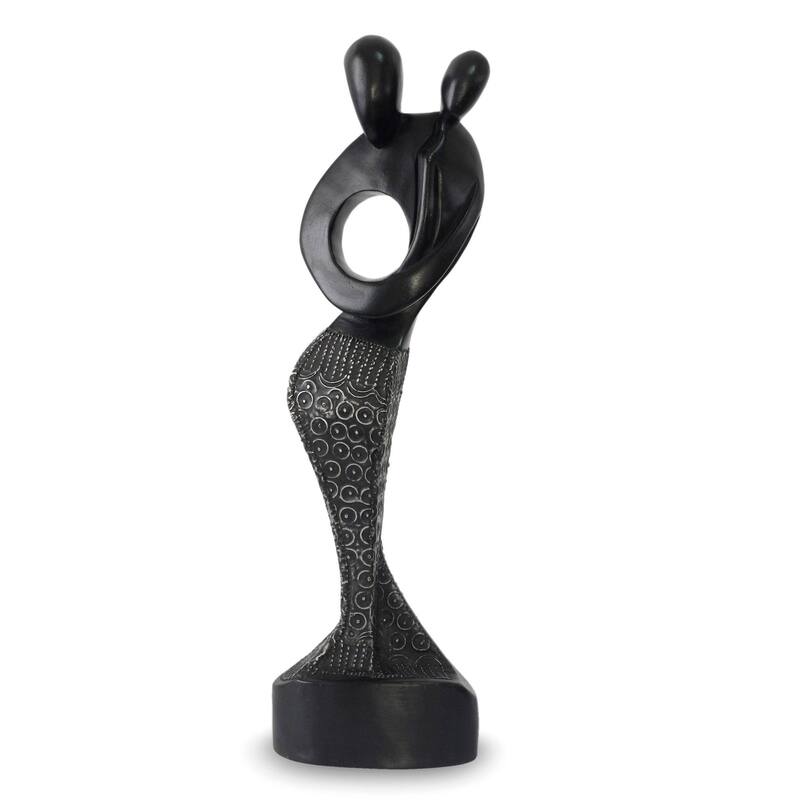 Handmade Joy of Motherhood Wood sculpture (Ghana) - 50 x 16 x 11