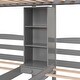 preview thumbnail 4 of 10, Stylish & Simple Twin over Twin & Twin Bunk Bed, Triple Bunk Bed with Drawers, Staircase with Storage, Built-in Shelves, Gray