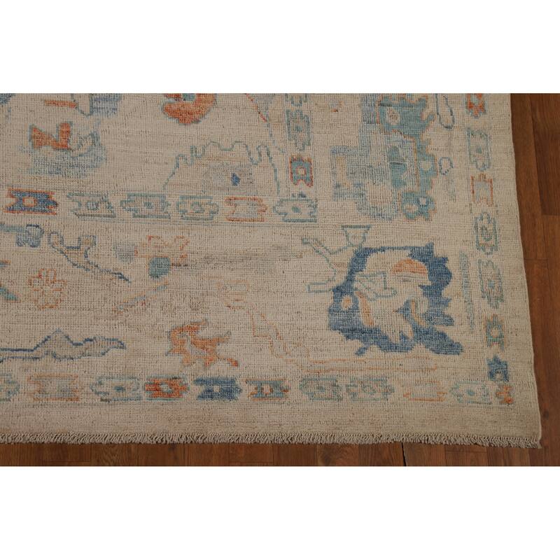 Vegetable Dye Oushak Turkish Area Rug Handmade Traditional Wool Carpet - 8'4"x 10'1"