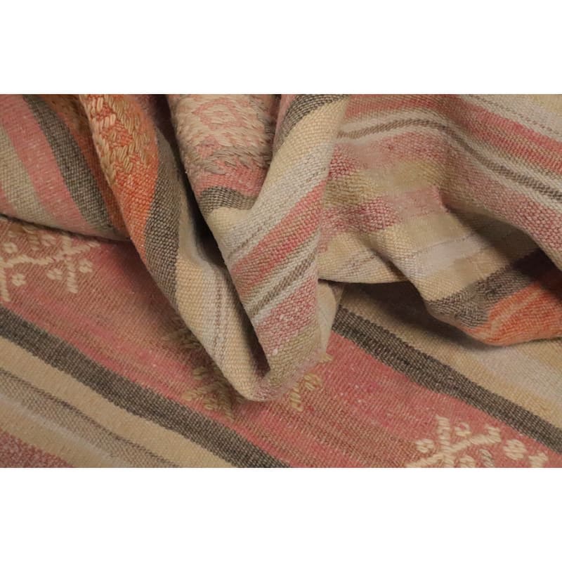 Hand Woven Oriental 100% Wool Carpet Southwestern Tribal Multi-Colored Kilim Area Rug - 9' 0'' X 6' 1''