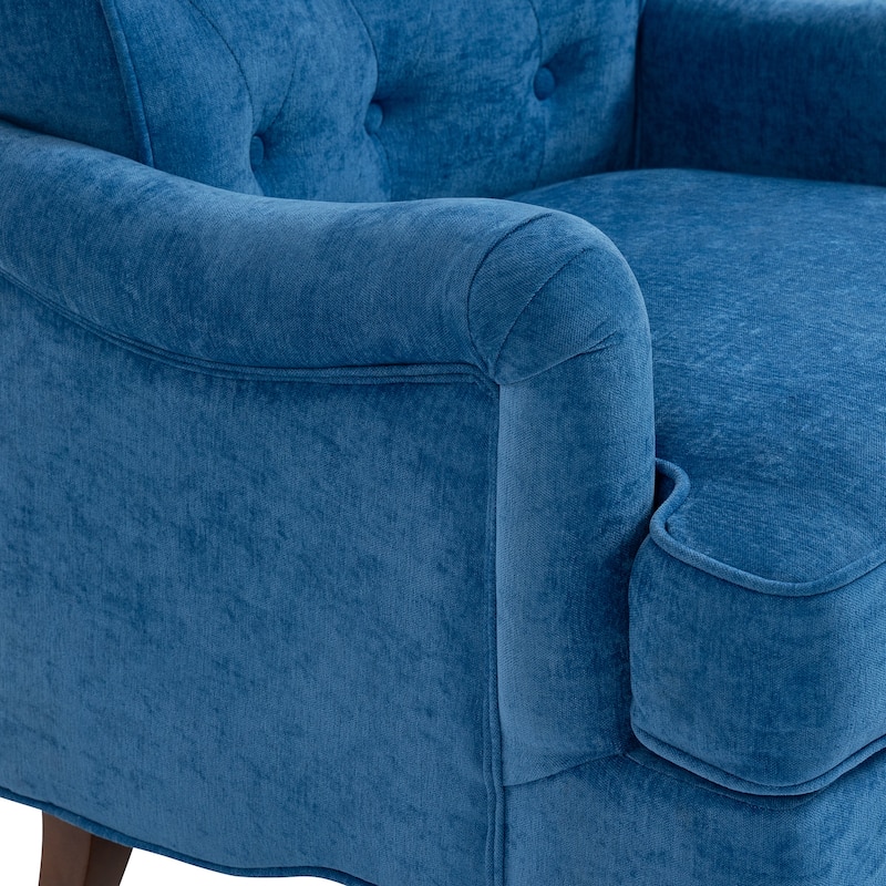 Club Chair Side Chair Upholstered Chair with Armrests, Light Blue Padded Chair Reception Chair Dining Chair