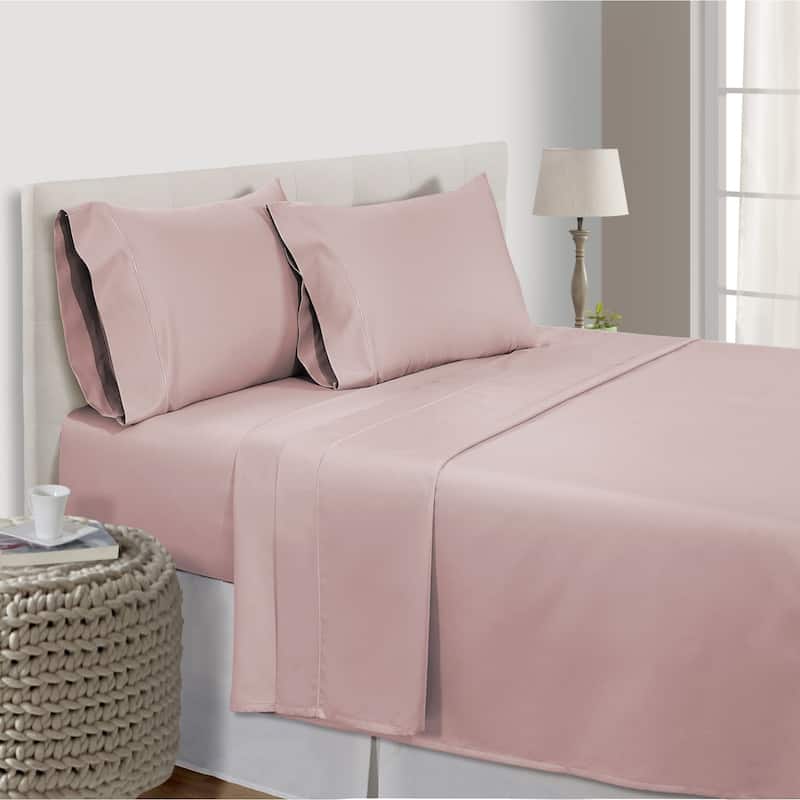 Luxury Egyptian Cotton Sateen Weave 800 TC Deep Pocket Sheet Set - King - Sepia Rose
