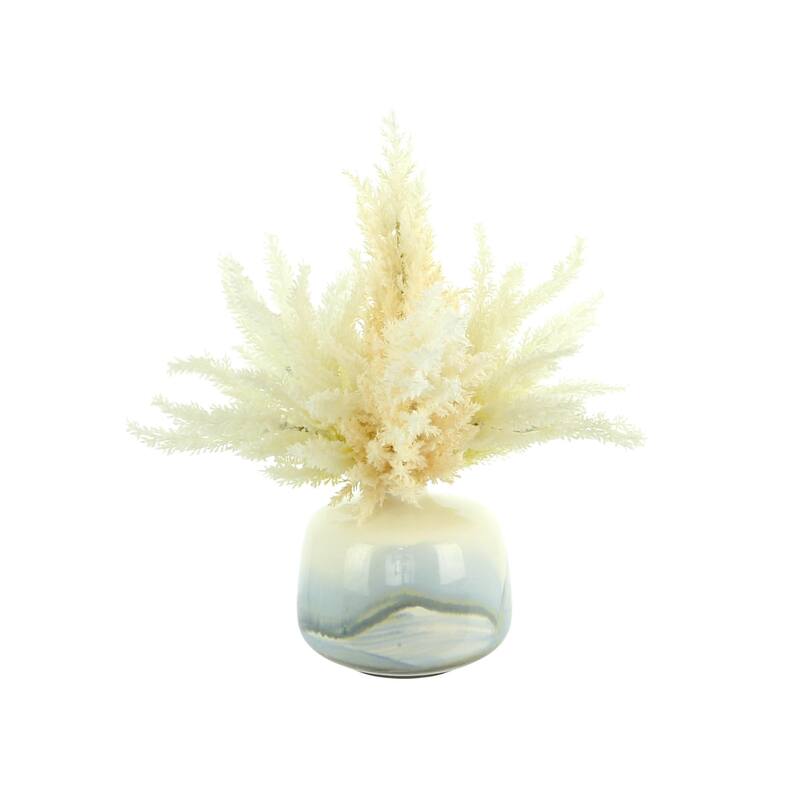 Pampas Arrangement in a Ceramic Vase - Pink, Cream, Blue