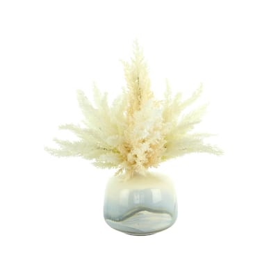 Pampas Arrangement in a Ceramic Vase - Pink, Cream, Blue