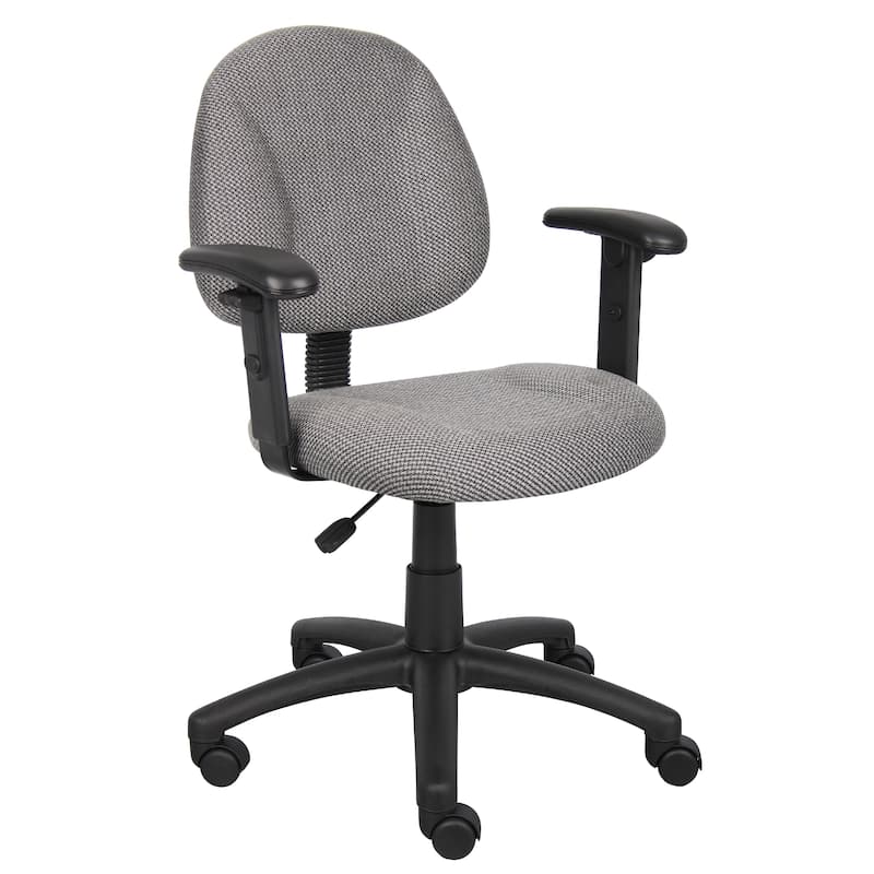 Jea Swivel Posture Chair, Adjustable Arms, Gray Tweed, Wheels