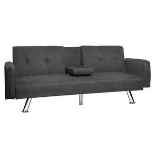 Merax Modern Simple Sofa Bed with 2 Cup Holders - Bed Bath & Beyond ...