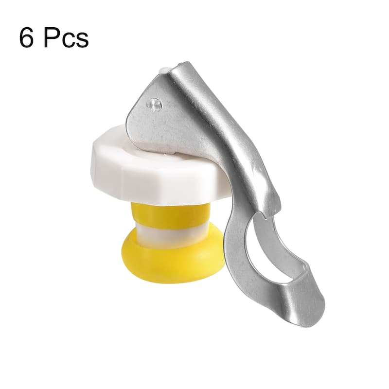 Wine Stoppers, 6Pcs 16mm/0.63" Silicone Bottle Stopper for Beer - White Yellow