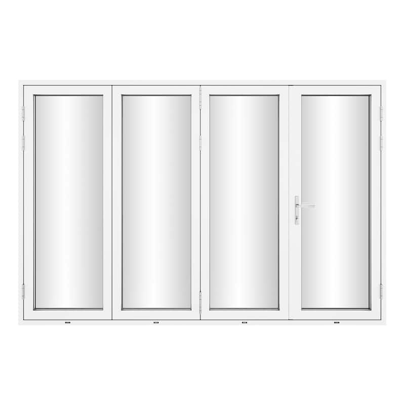 KaMic 120" x 96" 4-Panel Aluminum Patio Folding Door Right to Left-Outswing