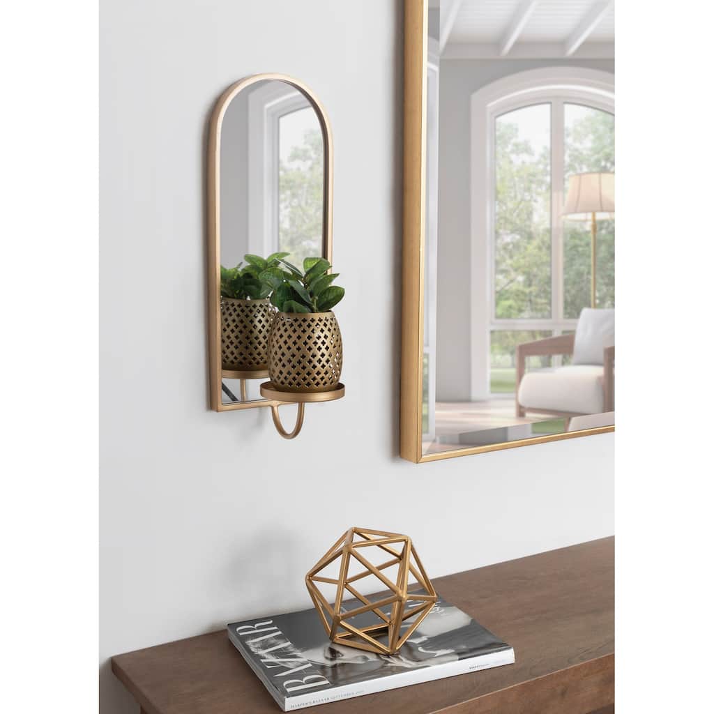 Kate and Laurel Ezerin Metal Mirror Wall Sconce - 6x5x16