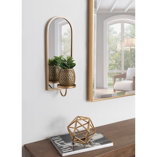 Kate and Laurel Ezerin Metal Mirror Wall Sconce