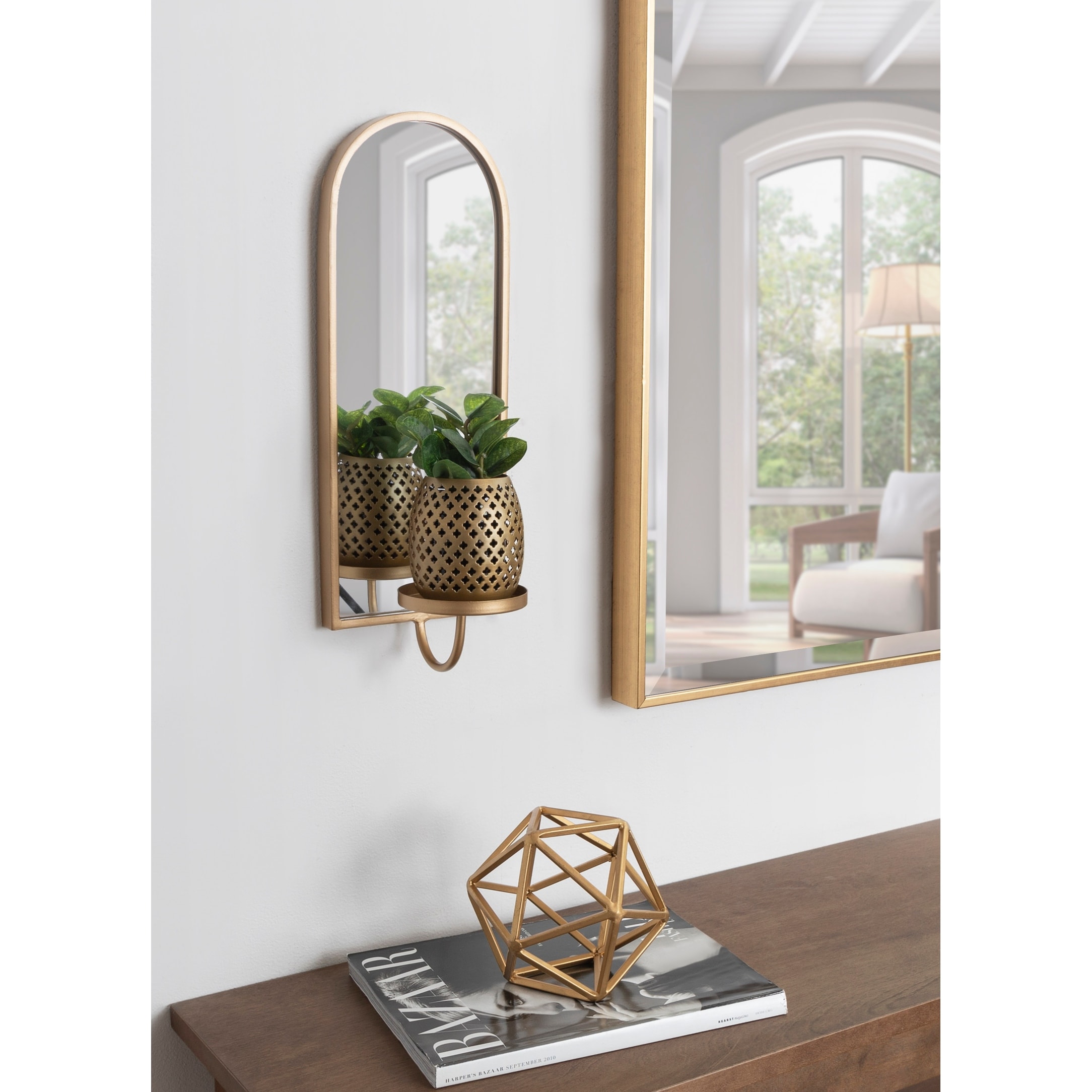 Kate and Laurel Ezerin Metal Mirror Wall Sconce - 6x5x16